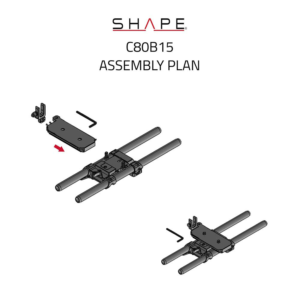 SHAPE Canon EOS C80 ARCA Baseplate 15mm LWS Baseplate SHAPE wlb