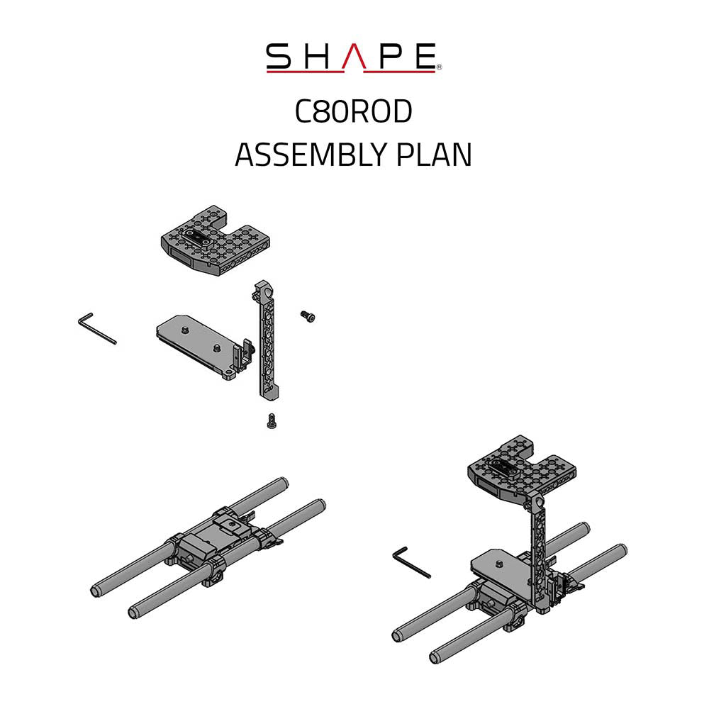 SHAPE Canon EOS C80 Cage with 15mm LWS Base Camera Cage SHAPE wlb
