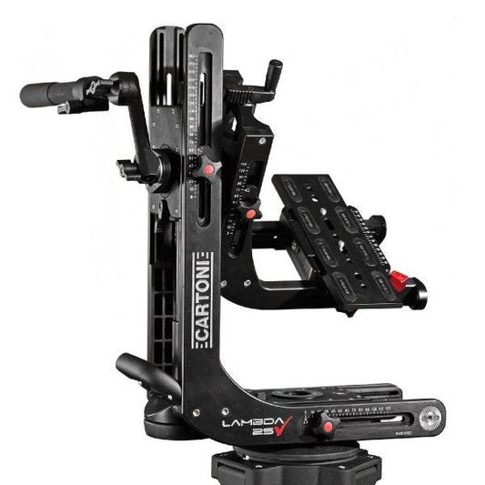 CARTONI LAMBDA 25 Fluid Head with Cine Style Slide Tripod Head SHAPE wlb