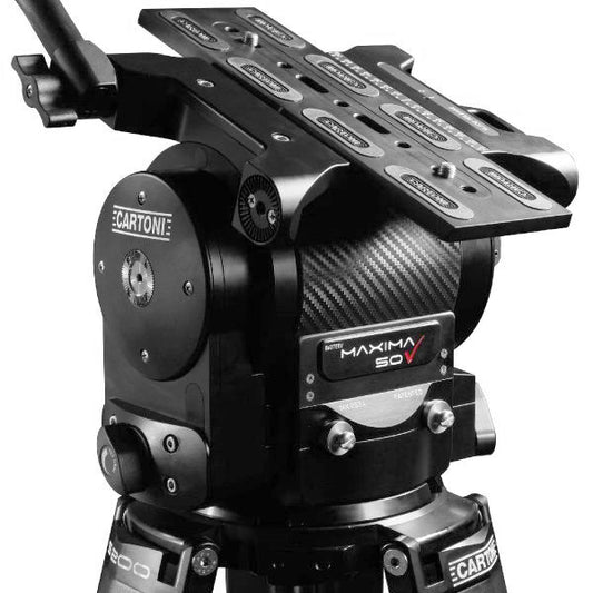 CARTONI MAXIMA 5.0 Fluid Head with Cine Style Slide Tripod Head SHAPE wlb