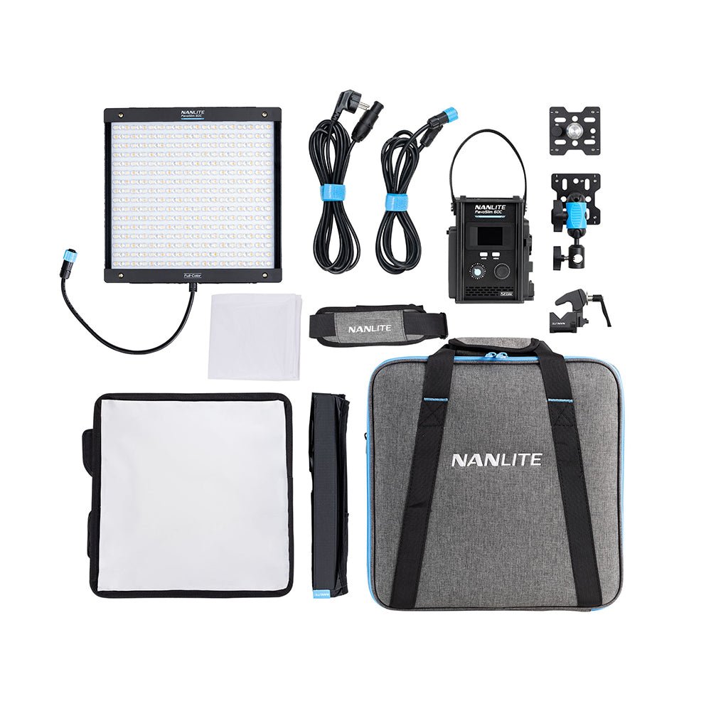 NANLITE PavoSlim 60B KIT with Quick Release Softbox & Clamp