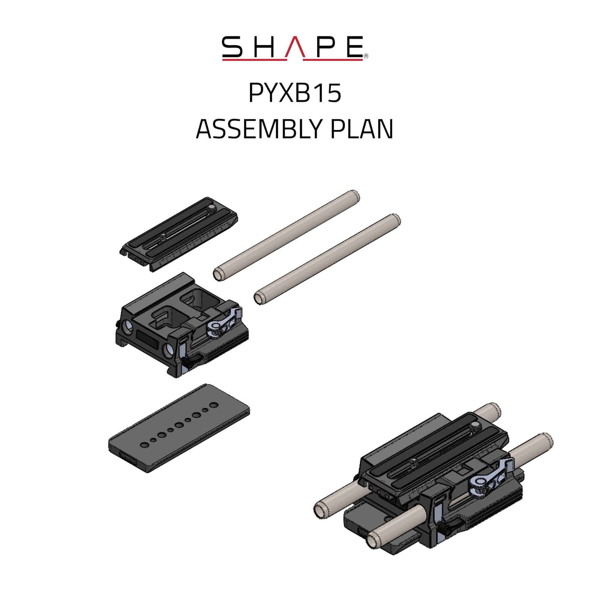 SHAPE Blackmagic PYXIS 6K 15mm LWS Channel Baseplate Baseplate SHAPE wlb