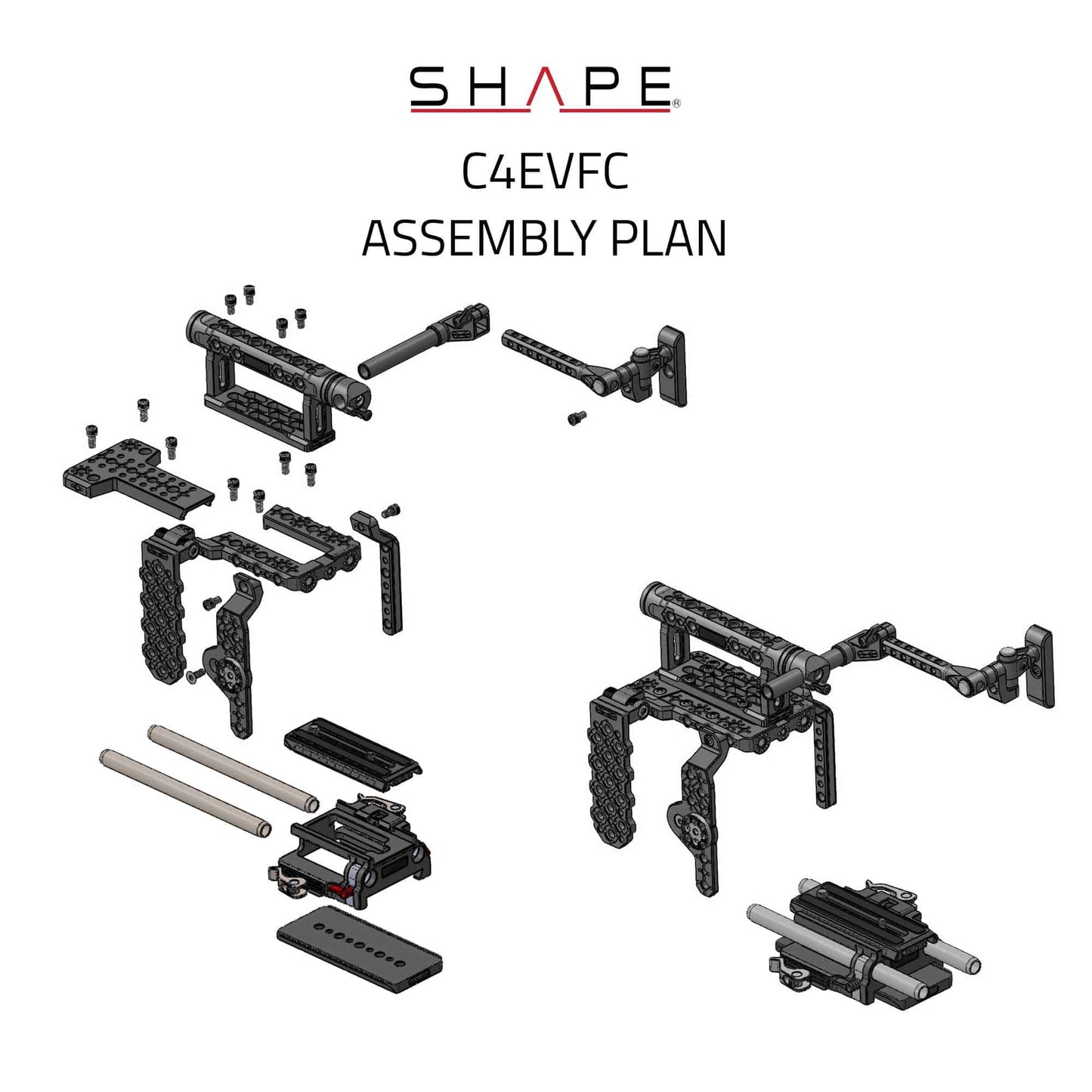 SHAPE Canon C400 Cage Handle EVF Mount Camera Rig SHAPE wlb