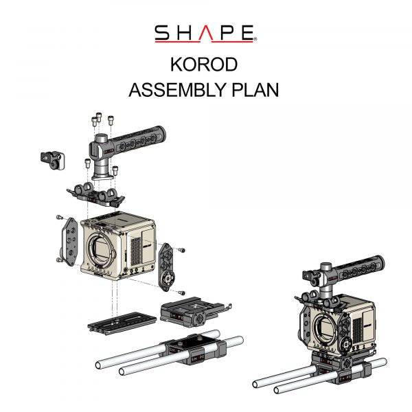 SHAPE RED® KOMODO™ & KOMODO™ 6K Production Pack Camera Cage, Top Handle and Rod Bloc System Camera Cage SHAPE wlb
