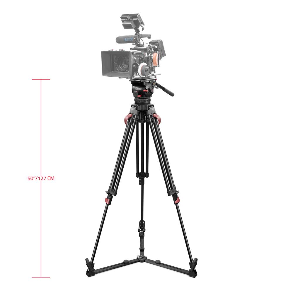 SHAPE FOCUS 12 Fluid Head with Red Lock Legs Mid-Level Spreader Tripod SHAPE wlb
