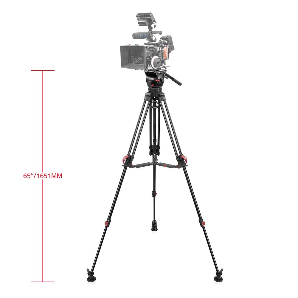 SHAPE FOCUS 12 Fluid Head with Red Lock Legs Mid-Level Spreader Tripod SHAPE wlb