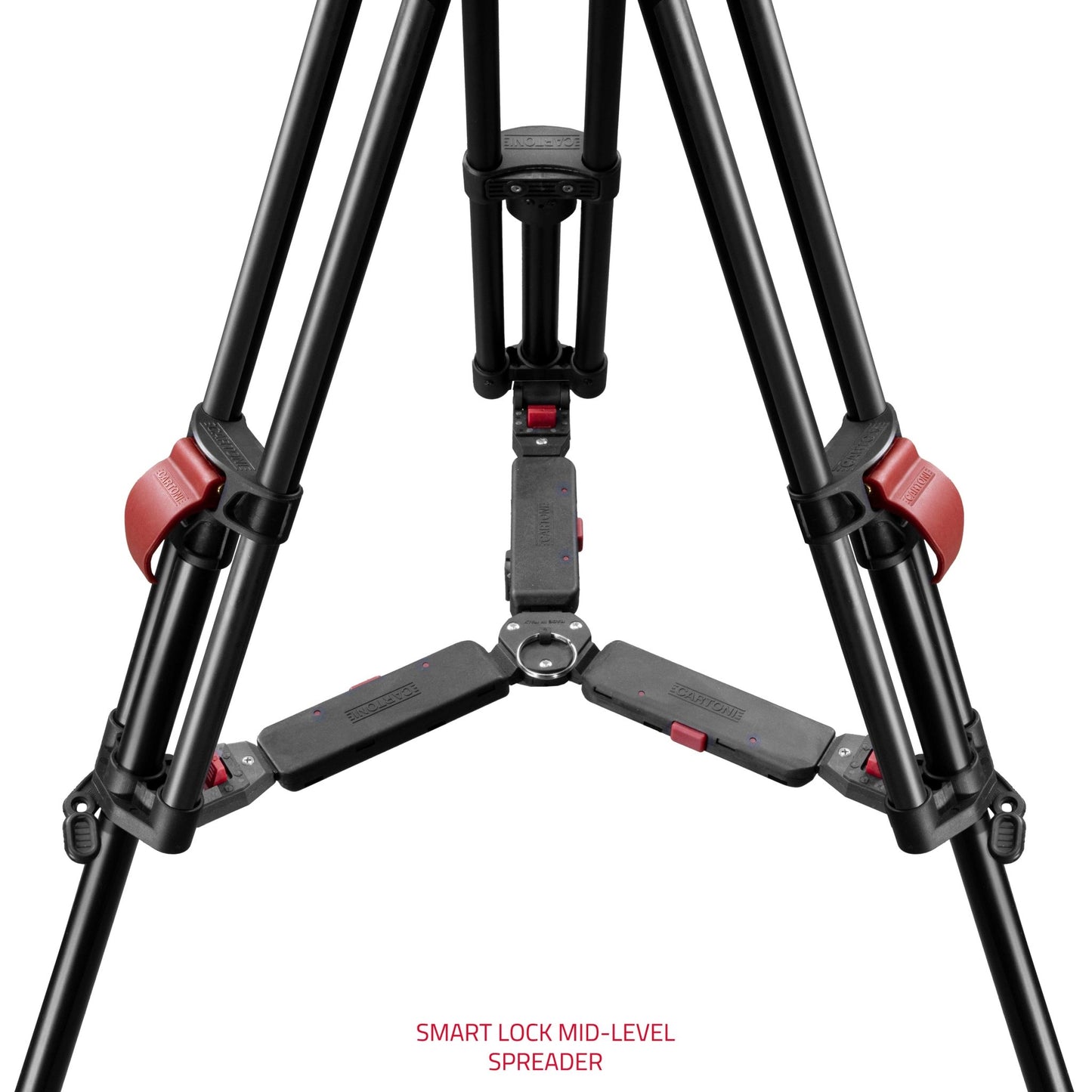 SHAPE FOCUS 12 Fluid Head with Red Lock Legs Mid-Level Spreader Tripod SHAPE wlb