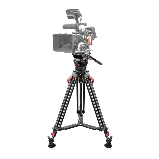 SHAPE FOCUS 12 Fluid Head with Red Lock Legs Mid-Level Spreader Tripod SHAPE wlb