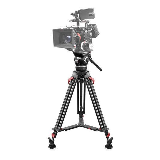 SHAPE FOCUS 18 Fluid Head with Red Lock Legs Mid-Level Spreader Tripod SHAPE wlb