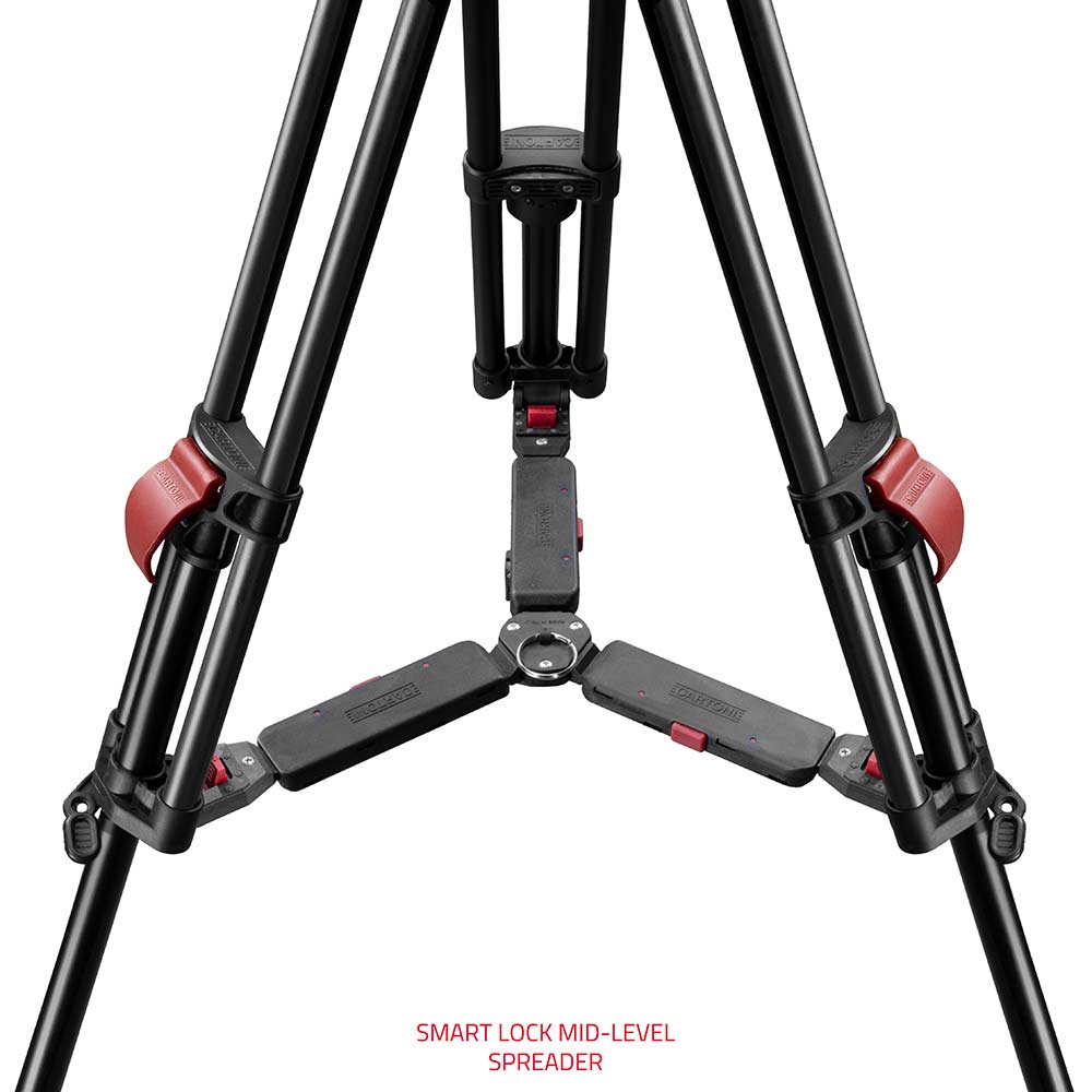 SHAPE FOCUS 18 Fluid Head with Red Lock Legs Mid-Level Spreader Tripod SHAPE wlb