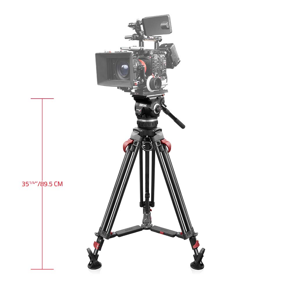 SHAPE FOCUS 18 Fluid Head with Red Lock Legs Mid-Level Spreader Tripod SHAPE wlb