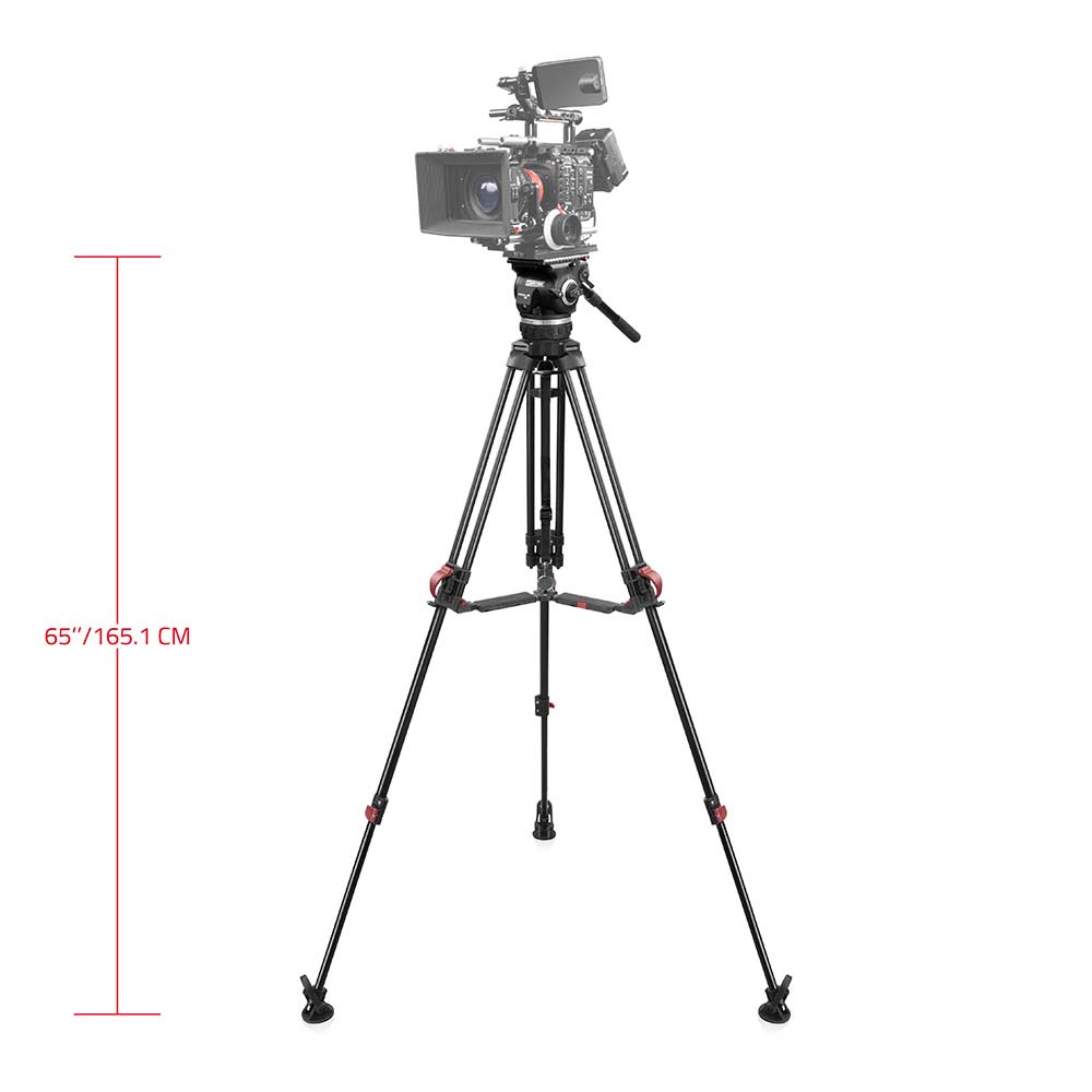 SHAPE FOCUS 18 Fluid Head with Red Lock Legs Mid-Level Spreader Tripod SHAPE wlb