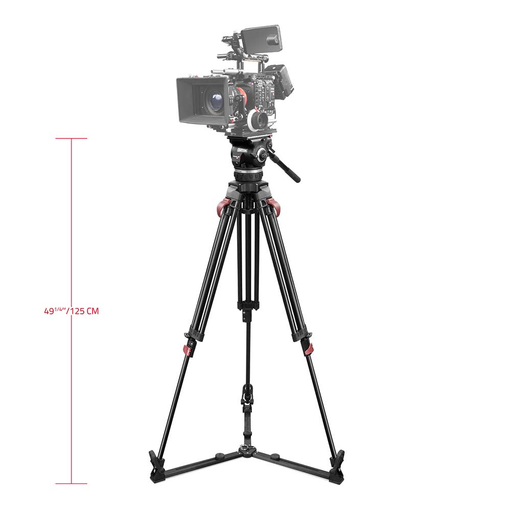 SHAPE FOCUS 18 Fluid Head with Red Lock Legs Mid-Level Spreader Tripod SHAPE wlb