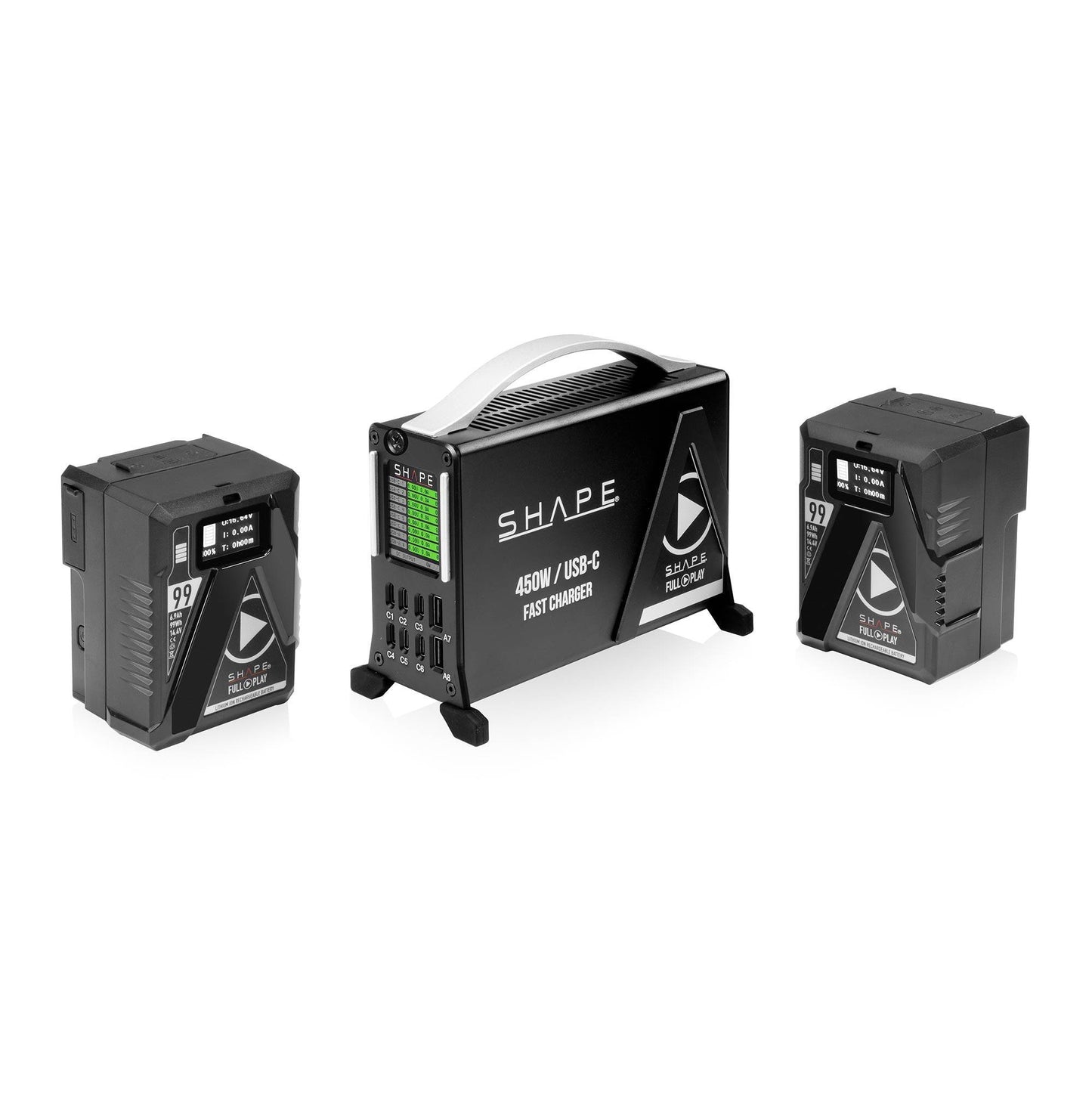 SHAPE Fast Charger Kit USB-C with 2x Mini V-Mount 99Wh Batteries Battery Charger SHAPE wlb