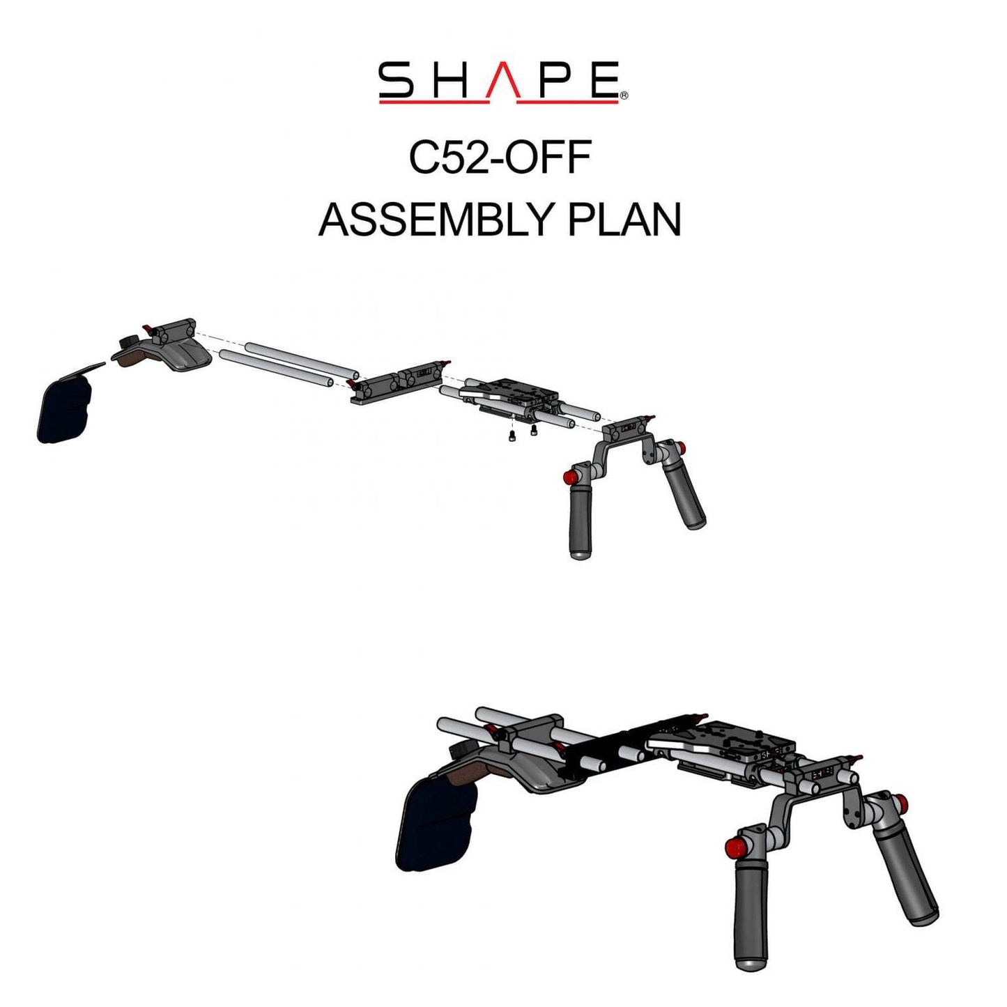 SHAPE Canon C500 MKII/C300 MKIII Offset Shoulder Mount Rig Shoulder Mount Rig SHAPE wlb