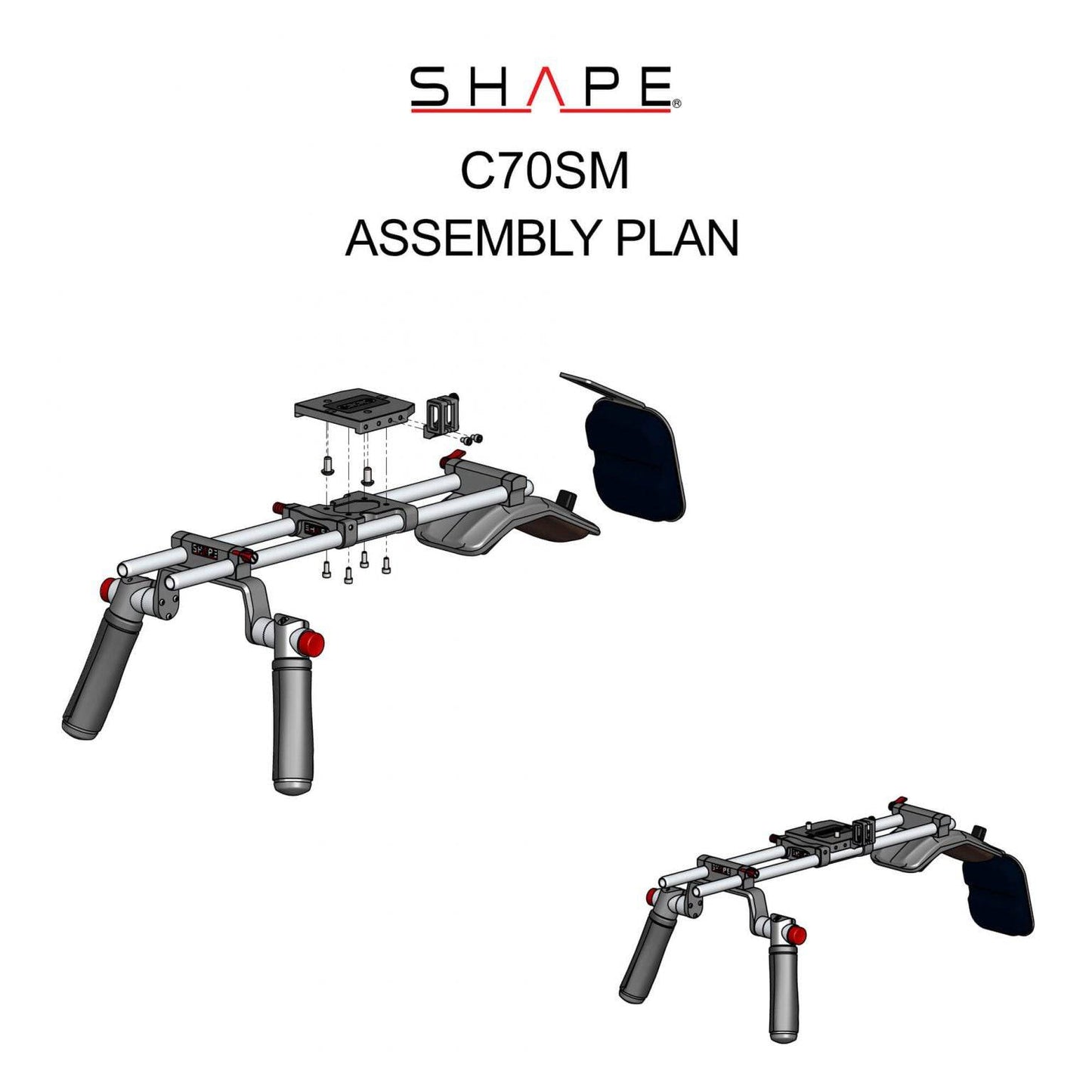 SHAPE Canon C70 Shoulder Mount Shoulder Mount SHAPE wlb