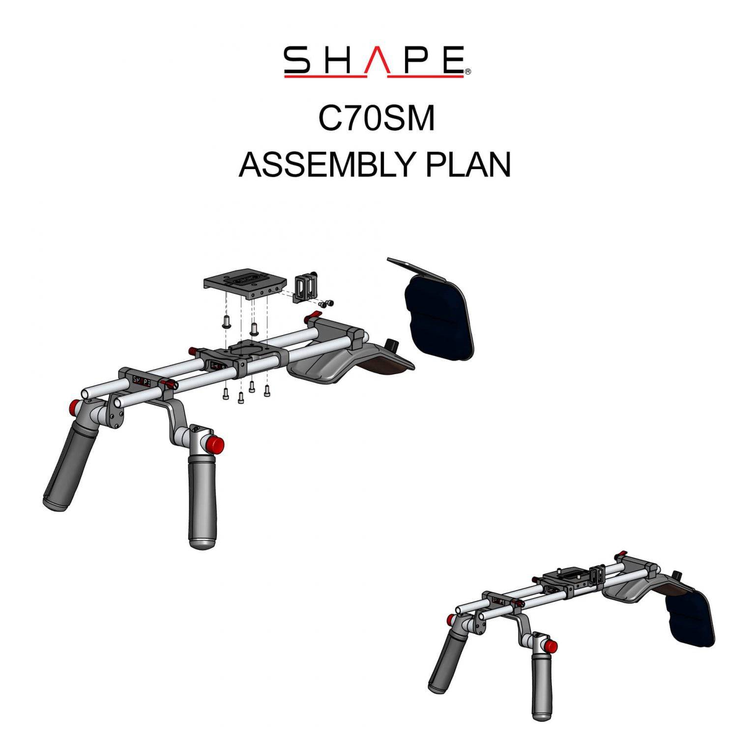 SHAPE Canon C70 Shoulder Mount Shoulder Mount SHAPE wlb