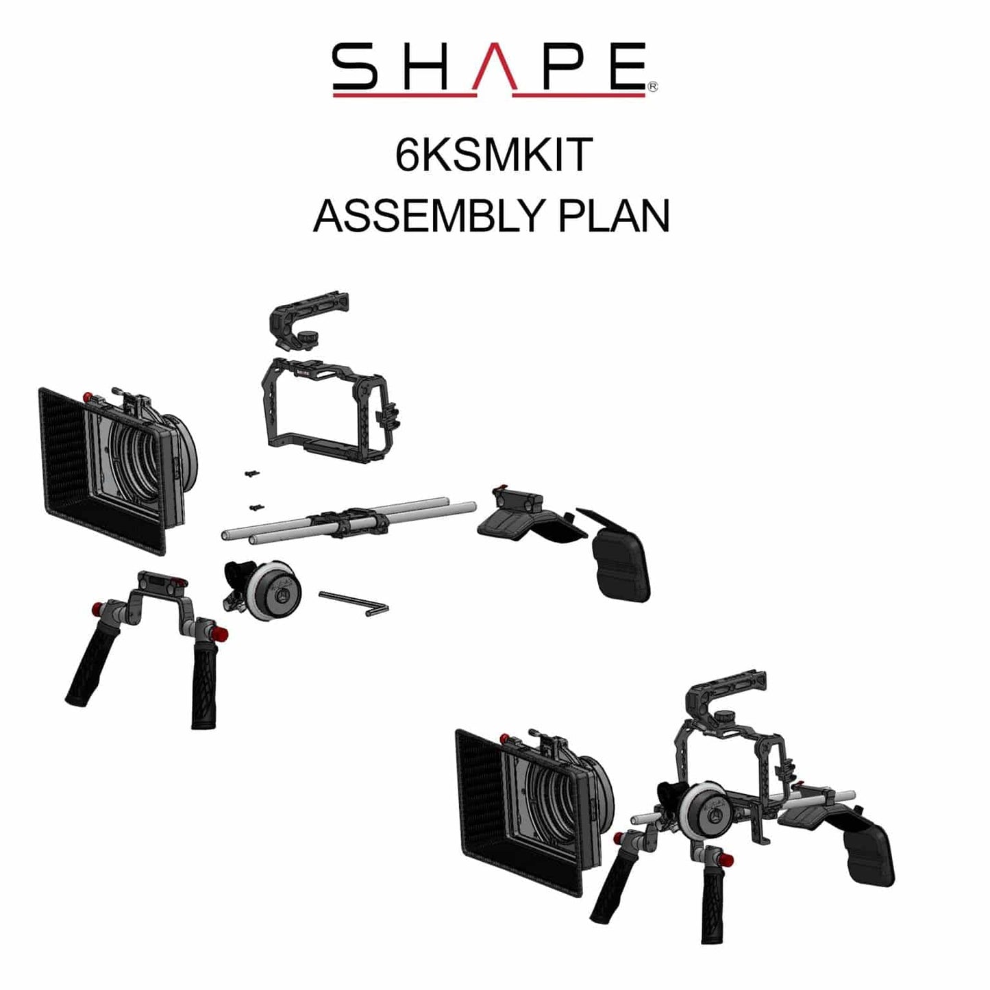 SHAPE Blackmagic Cinema Camera 6K/6K PRO/6K G2 Shoulder Mount Kit Shoulder Mount SHAPE wlb