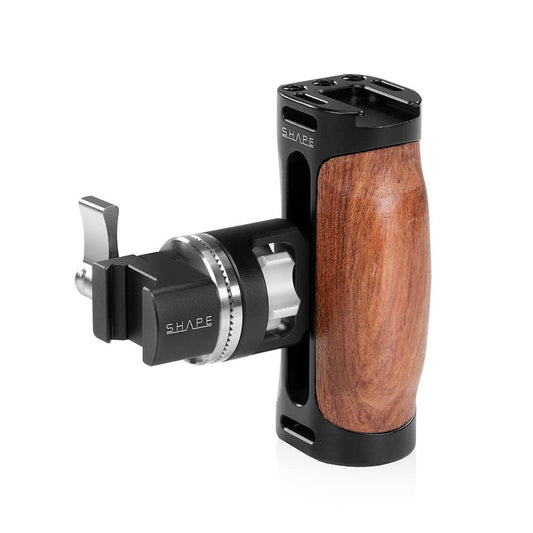 SHAPE Universal Wooden Pivoting Side Handgrip NATO Clamp with ARRI Rosette Handle SHAPE wlb