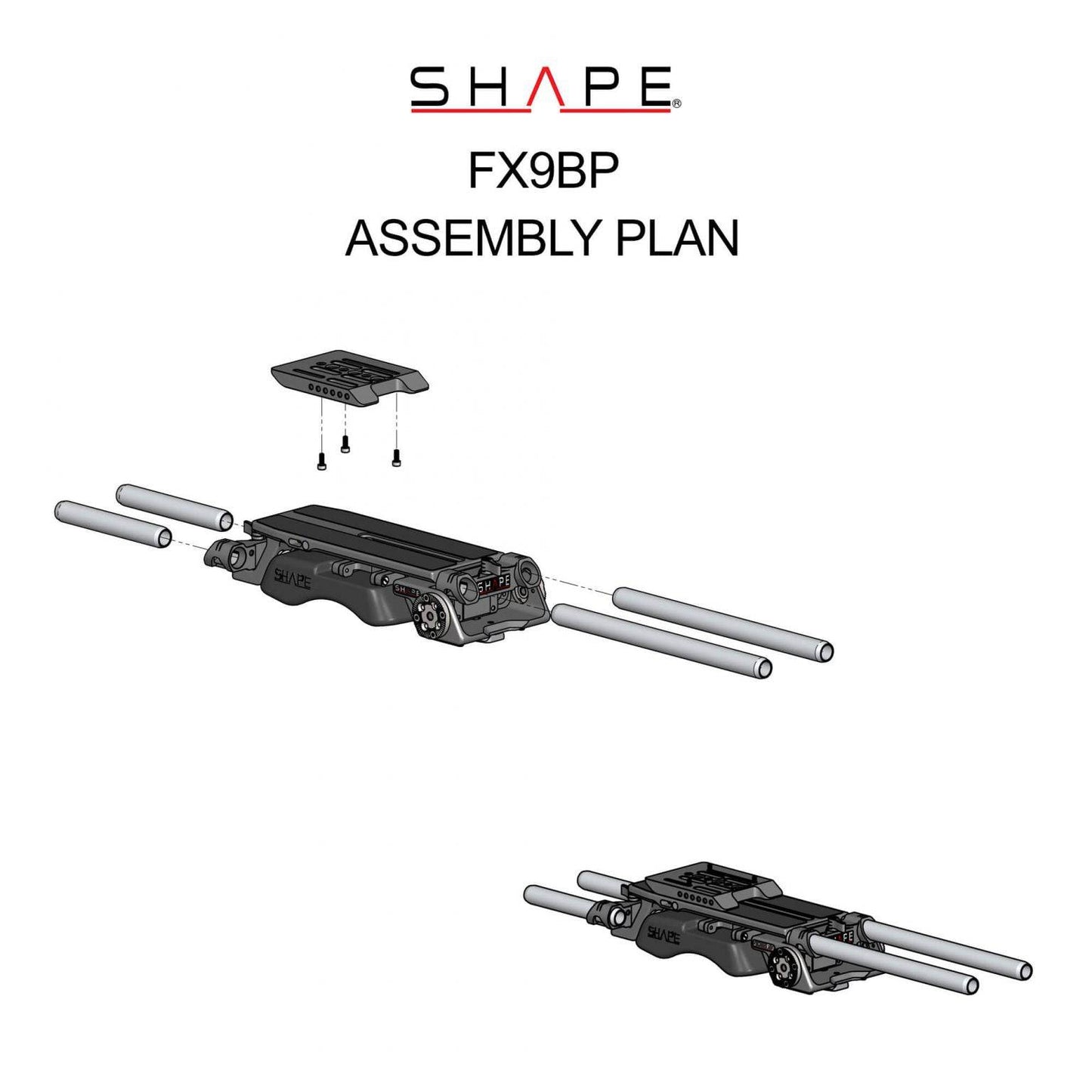 SHAPE Sony FX9 V-Lock Quick Release Baseplate Baseplate SHAPE wlb
