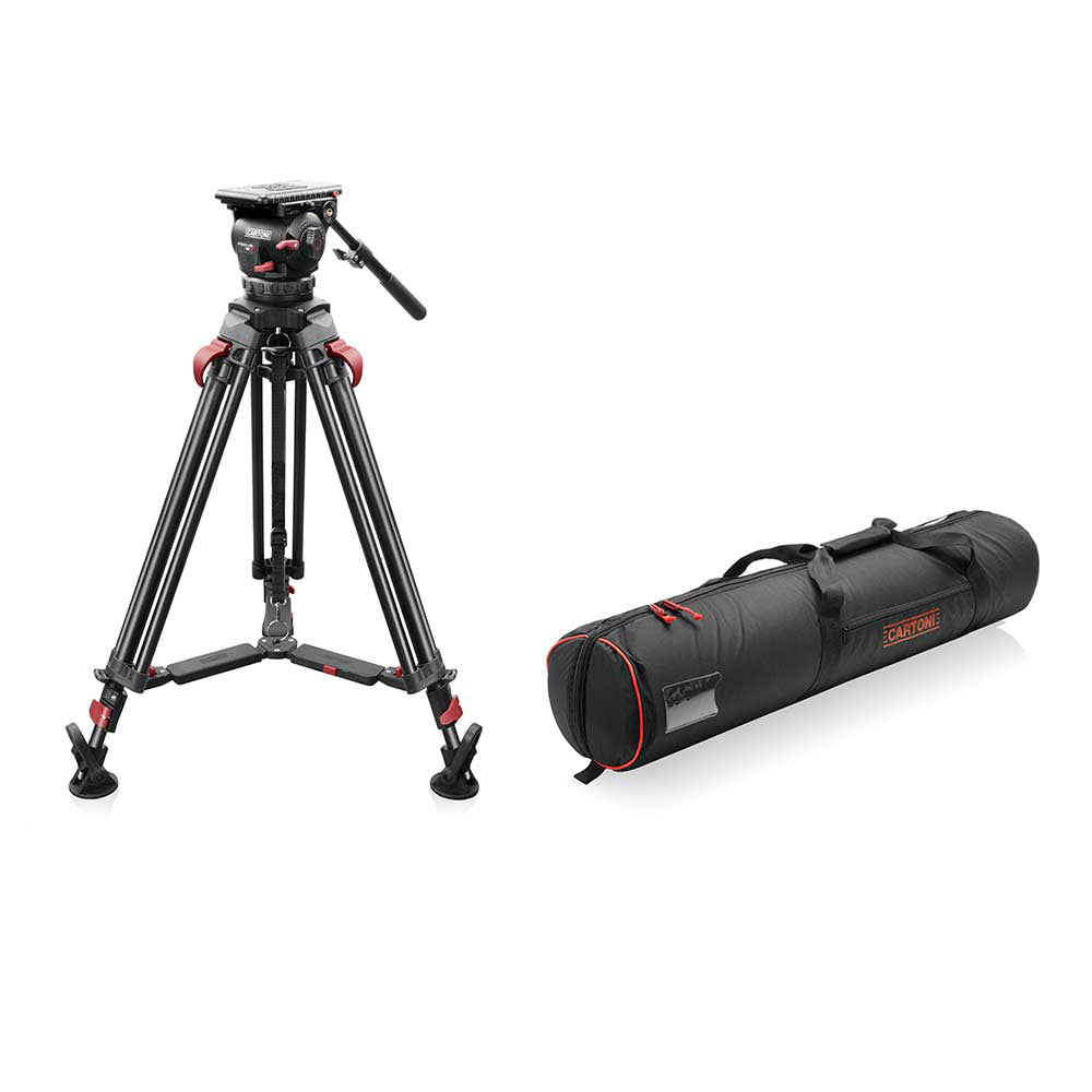 SHAPE FOCUS 12 Fluid Head with Red Lock Legs Mid-Level Spreader Tripod SHAPE wlb