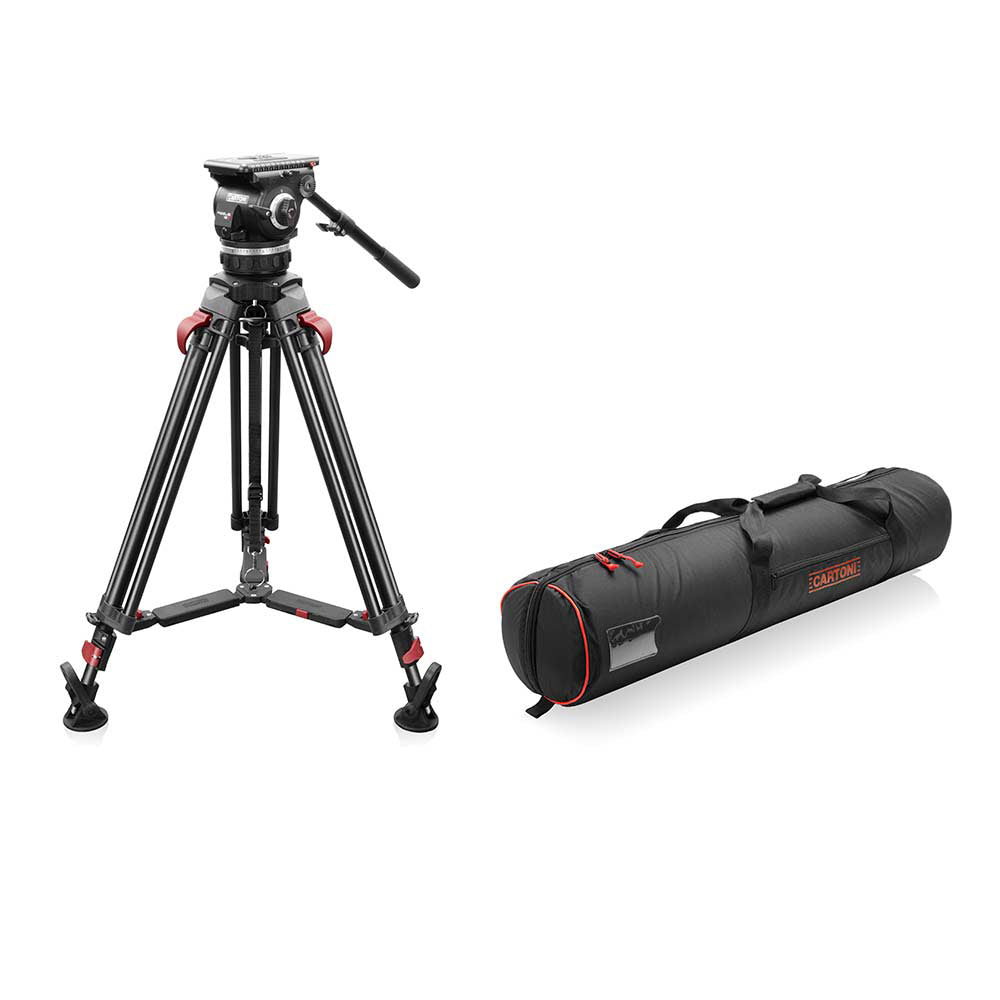 SHAPE FOCUS 18 Fluid Head with Red Lock Legs Mid-Level Spreader Tripod SHAPE wlb
