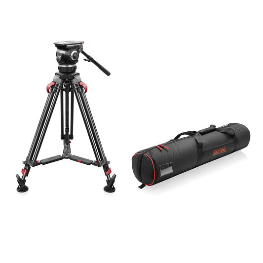 SHAPE FOCUS 18 Fluid Head with Red Lock Legs Mid-Level Spreader Tripod SHAPE wlb