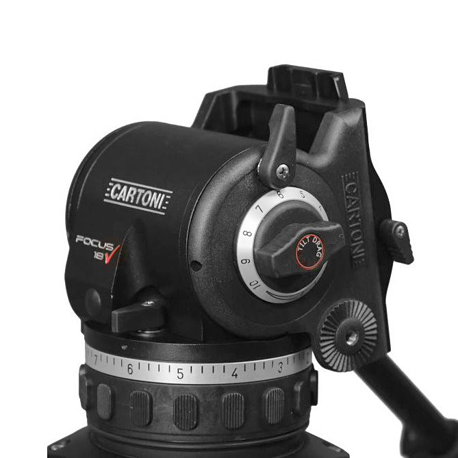 CARTONI FOCUS 18 +/- 90° Fluid Head Tripod Head SHAPE wlb
