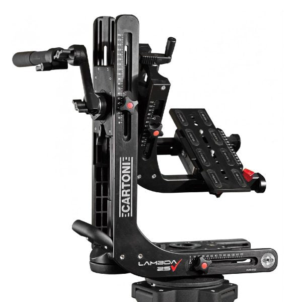 CARTONI LAMBDA 25 Fluid Head with Cine Style Slide Tripod Head SHAPE wlb