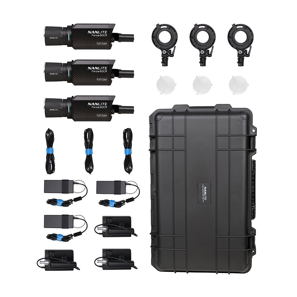 NANLITE Forza 60CR 3KIT with Bowens Adapter & Case Light Fixture SHAPE wlb