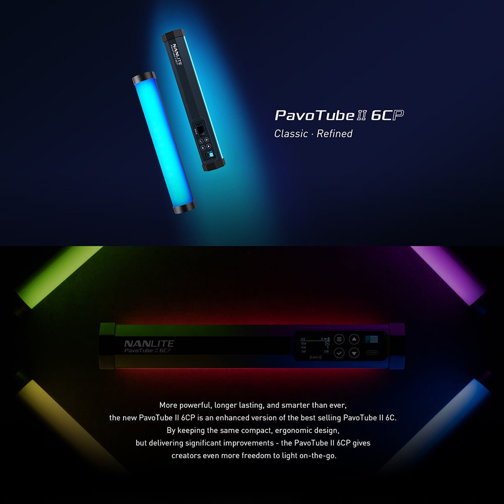 NANLITE PavoTube II 6 CP LED Full-color Tube Light Light Fixture SHAPE wlb