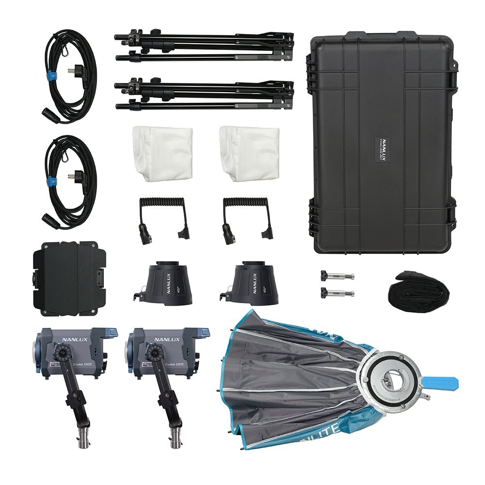NANLUX Evoke 150C 2-Light Kit with Plastic Trolley Case Light Fixture SHAPE wlb