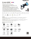 NANLUX Evoke 600C LED Full-color Spot Light with trolley case Light Fixture NANLUX