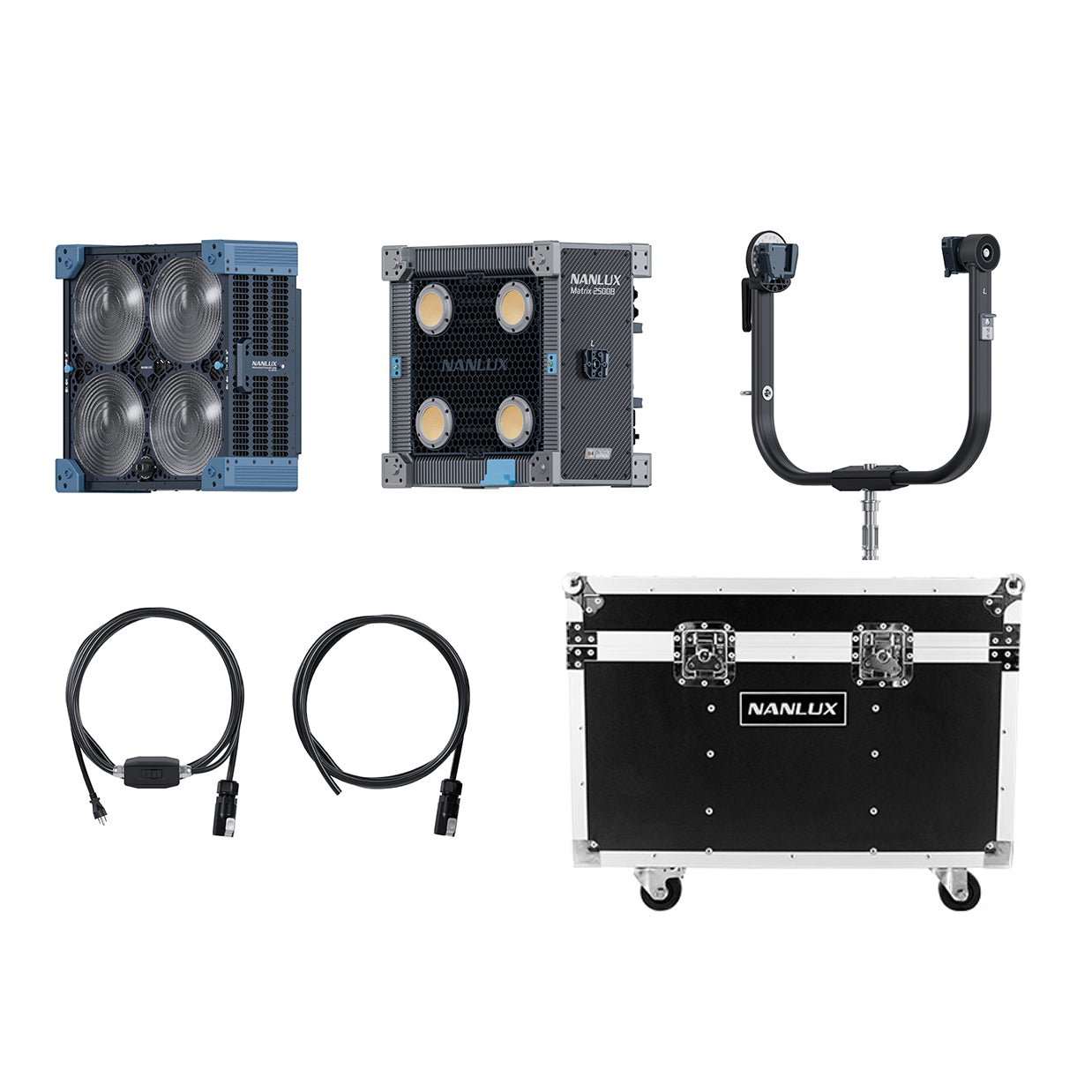 NANLUX Matrix 2500B LED Bi-color Multi-source Spot Light with Flight Case Light Fixture SHAPE wlb