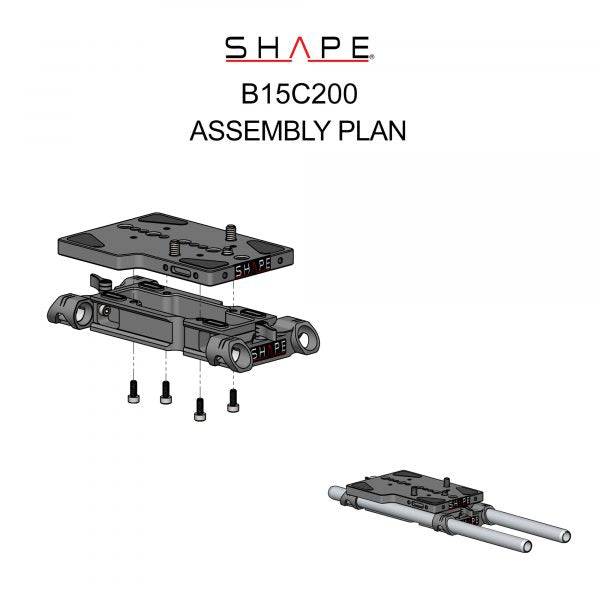 SHAPE 15 mm Baseplate for Canon C200/C200B Baseplate SHAPE wlb   