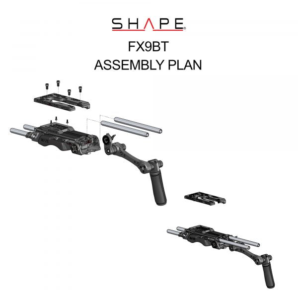 SHAPE Sony FX9 15 mm Baseplate with Top Plate Baseplate SHAPE wlb