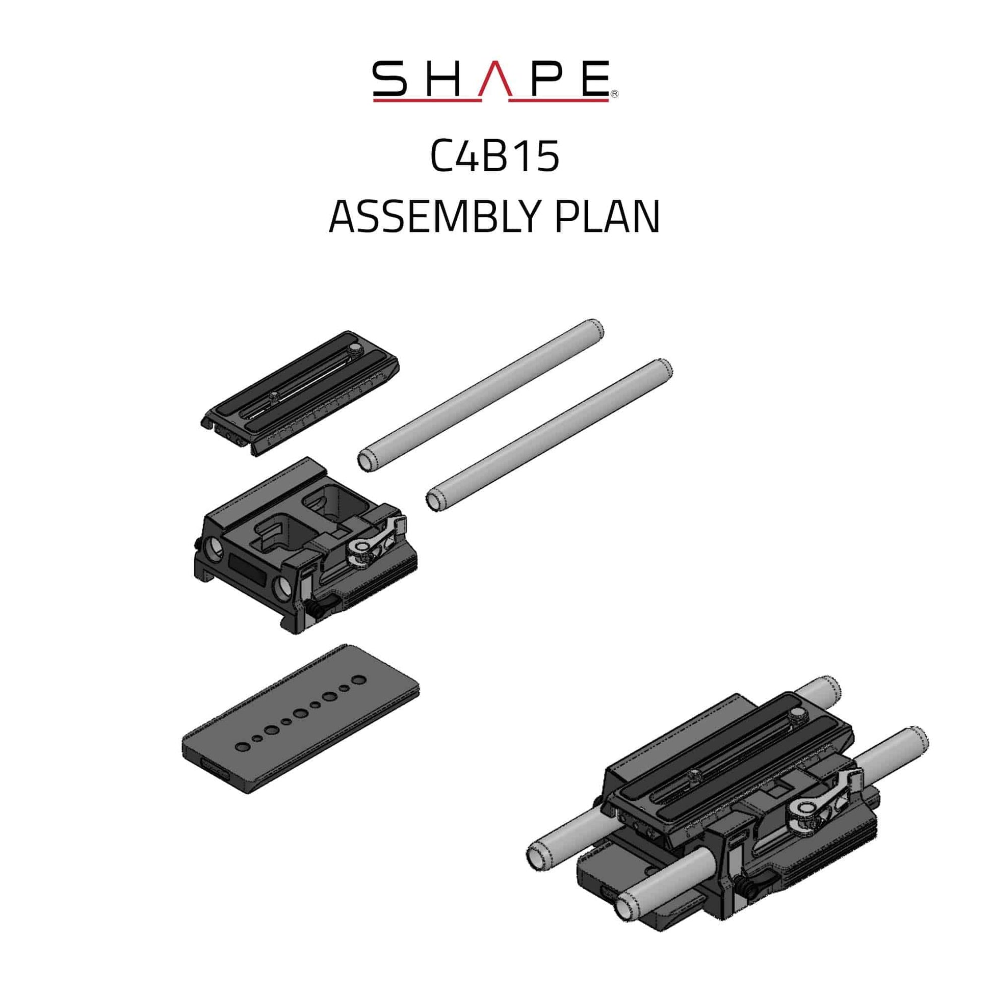 SHAPE Canon C400 15mm Lightweight Baseplate Camera Rig SHAPE wlb