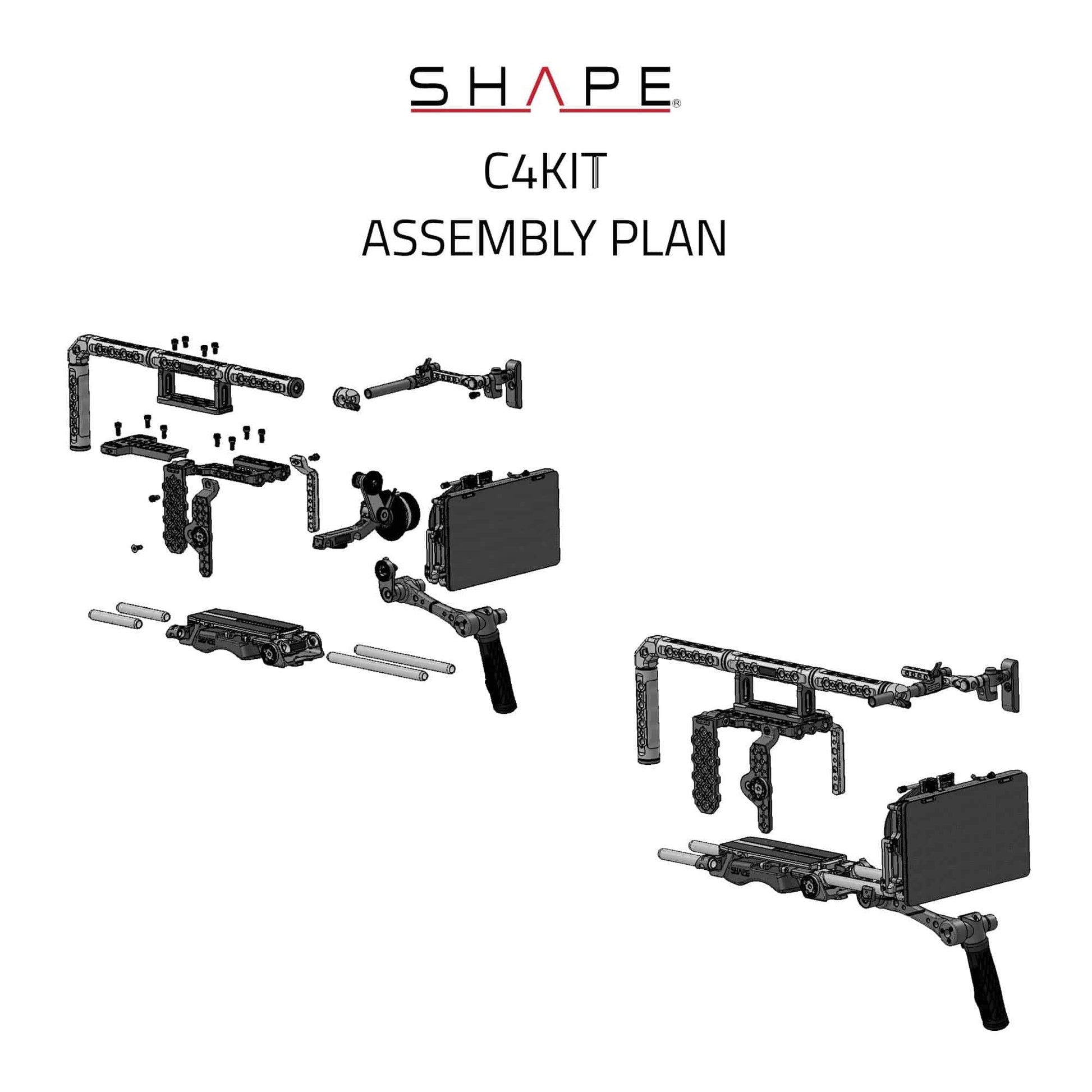SHAPE Canon C400 Baseplate, Cage, Top Handle,VF, 4X5.6 Matte Box, Follow Focus Pro Camera Rig SHAPE wlb