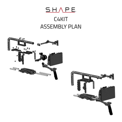 SHAPE Canon C400 Baseplate, Cage, Top Handle,VF, 4X5.6 Matte Box, Follow Focus Pro Camera Rig SHAPE wlb