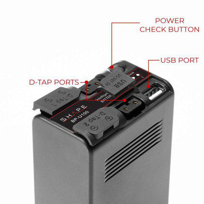SHAPE Sony FX9/FX6 BP-U100 Batteries with Travel Charger Battery SHAPE wlb