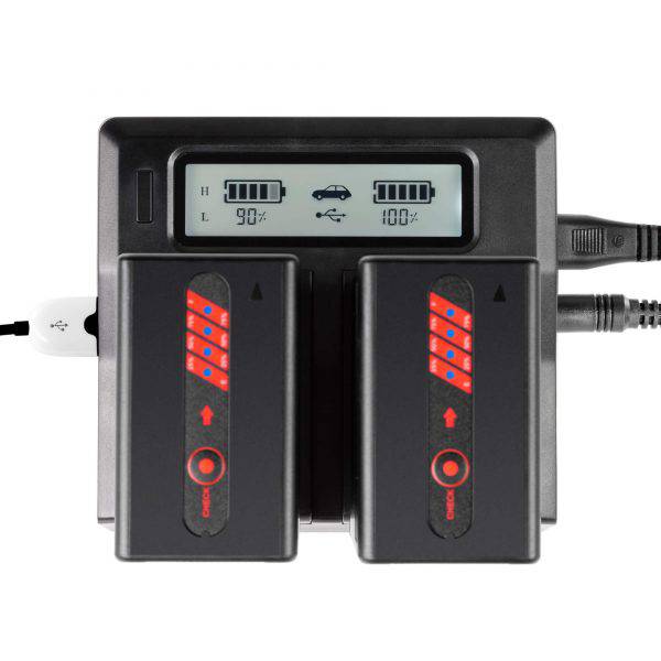 SHAPE Sony BP-U65 Batteries with Dual LCD Charger Battery & Charger SHAPE wlb