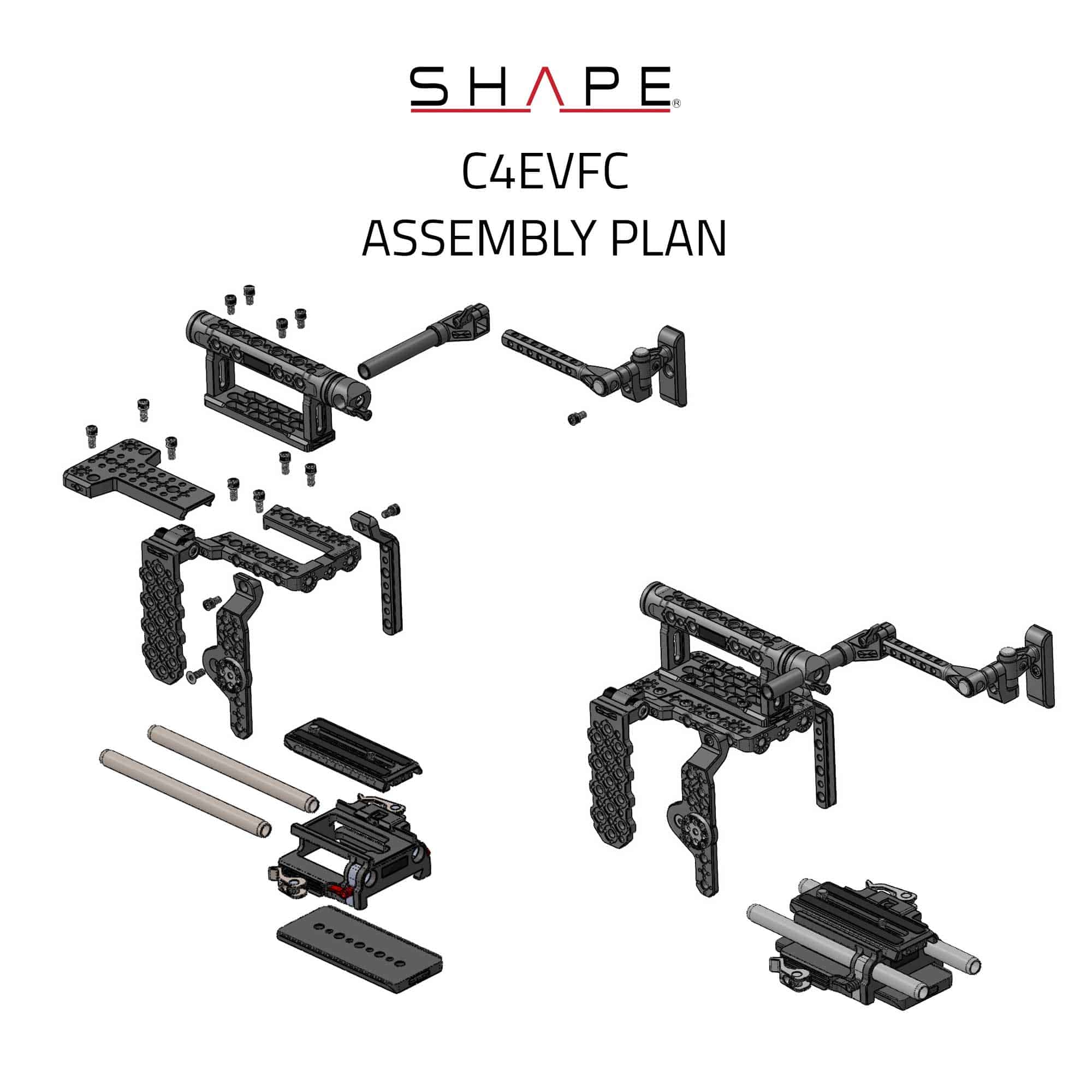 SHAPE Canon C400 Cage Handle EVF Mount Camera Rig SHAPE wlb