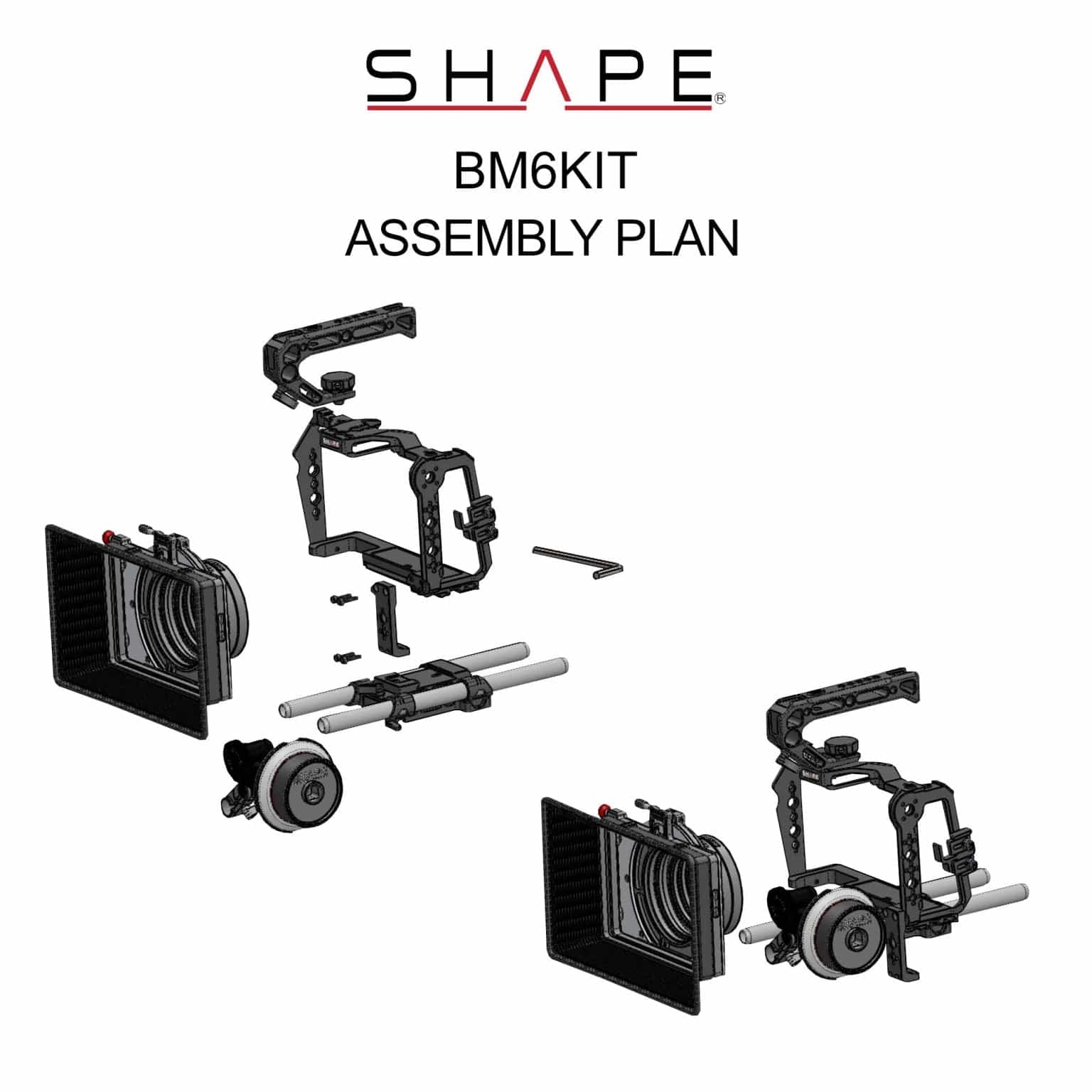 SHAPE Blackmagic Cinema Camera 6K/6K PRO/6K G2 Camera Bundle Rig Kit Camera Rig SHAPE wlb