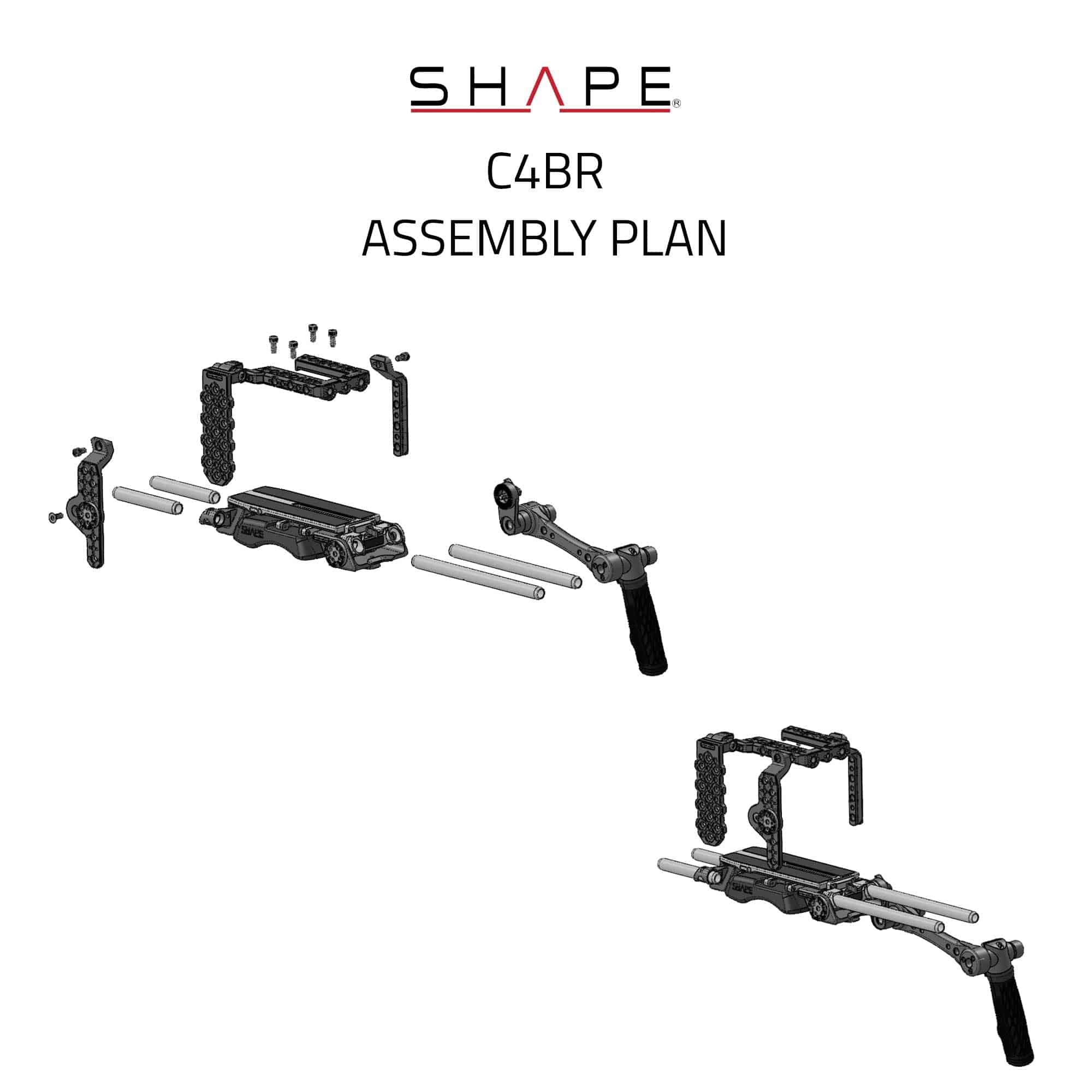 SHAPE Canon C400 Camera Cage Baseplate with Handle Camera Rig SHAPE wlb