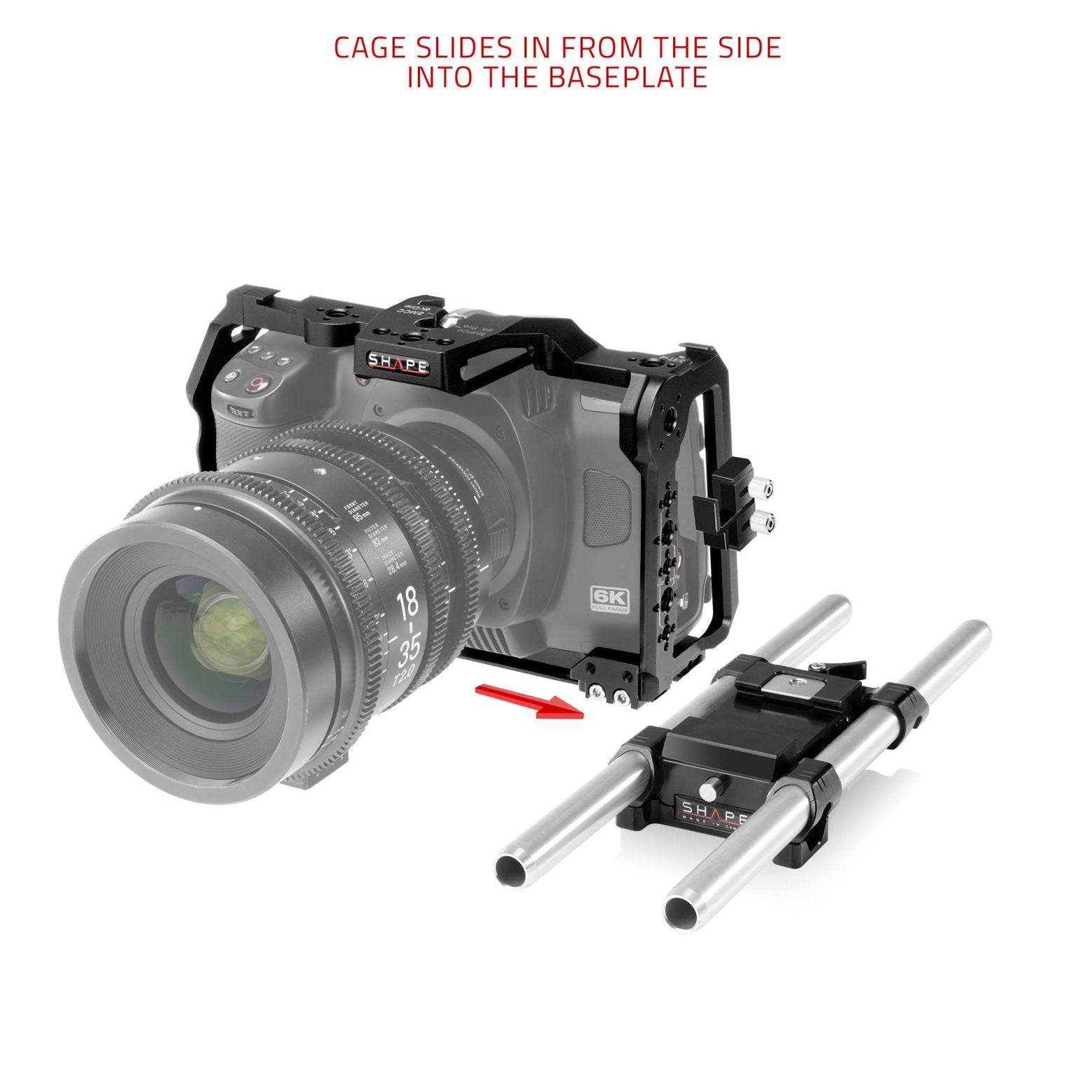 SHAPE Blackmagic Cinema Camera 6K/6K PRO/6K G2 Camera Cage, Top Handle and Rod Bloc System Camera Cage SHAPE wlb