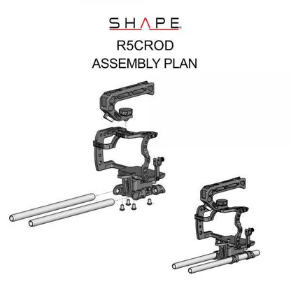 SHAPE Canon R5C/R5/R6 Camera Cage, Top Handle and Rod Bloc System Camera Cage SHAPE wlb