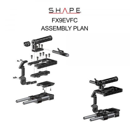SHAPE Camera Cage, Top Handle, Rod Bloc System and View Finder Mount for Sony FX9 Camera Cage SHAPE wlb   