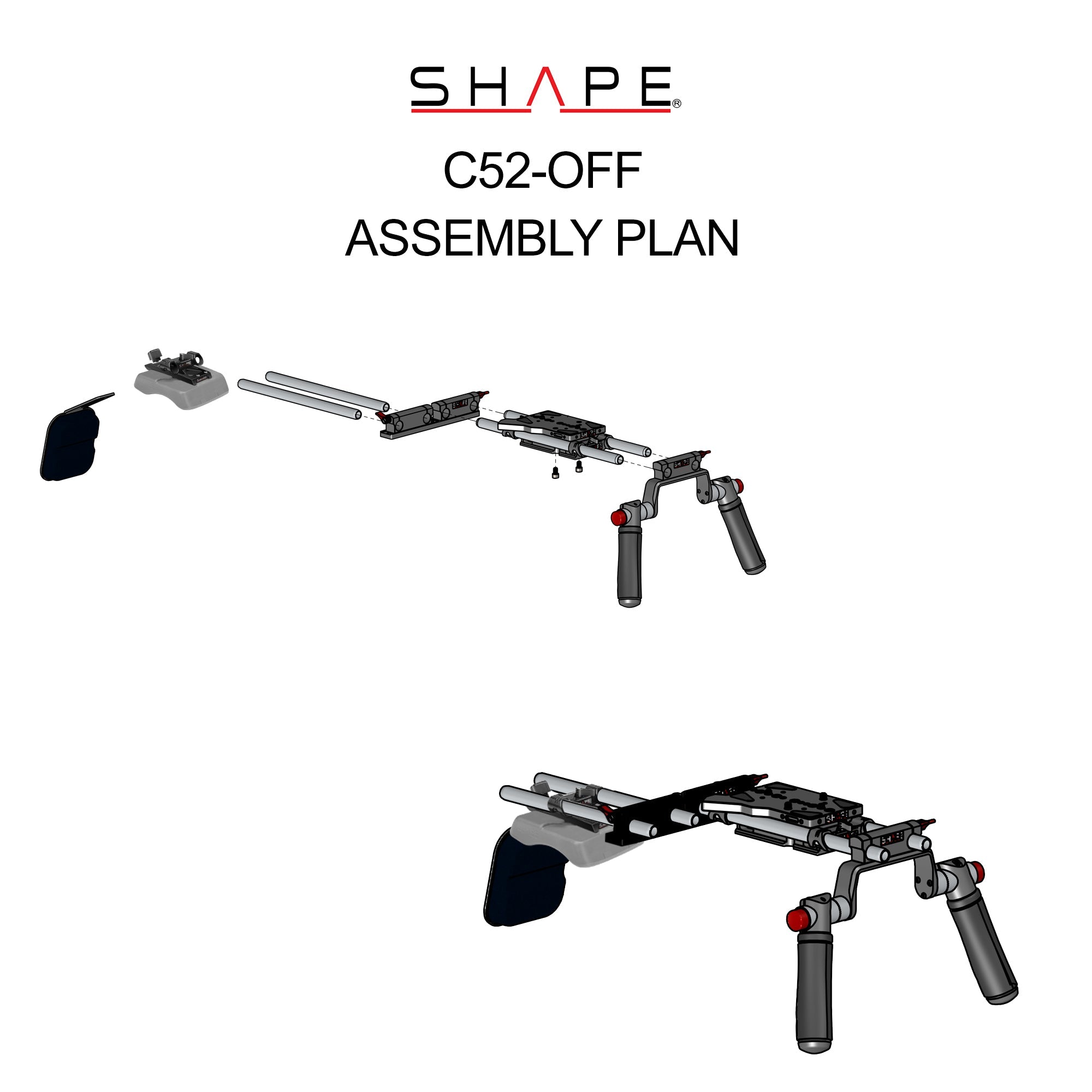 SHAPE Canon C500 MKII/C300 MKIII Offset Shoulder Mount Rig Shoulder Mount Rig SHAPE wlb