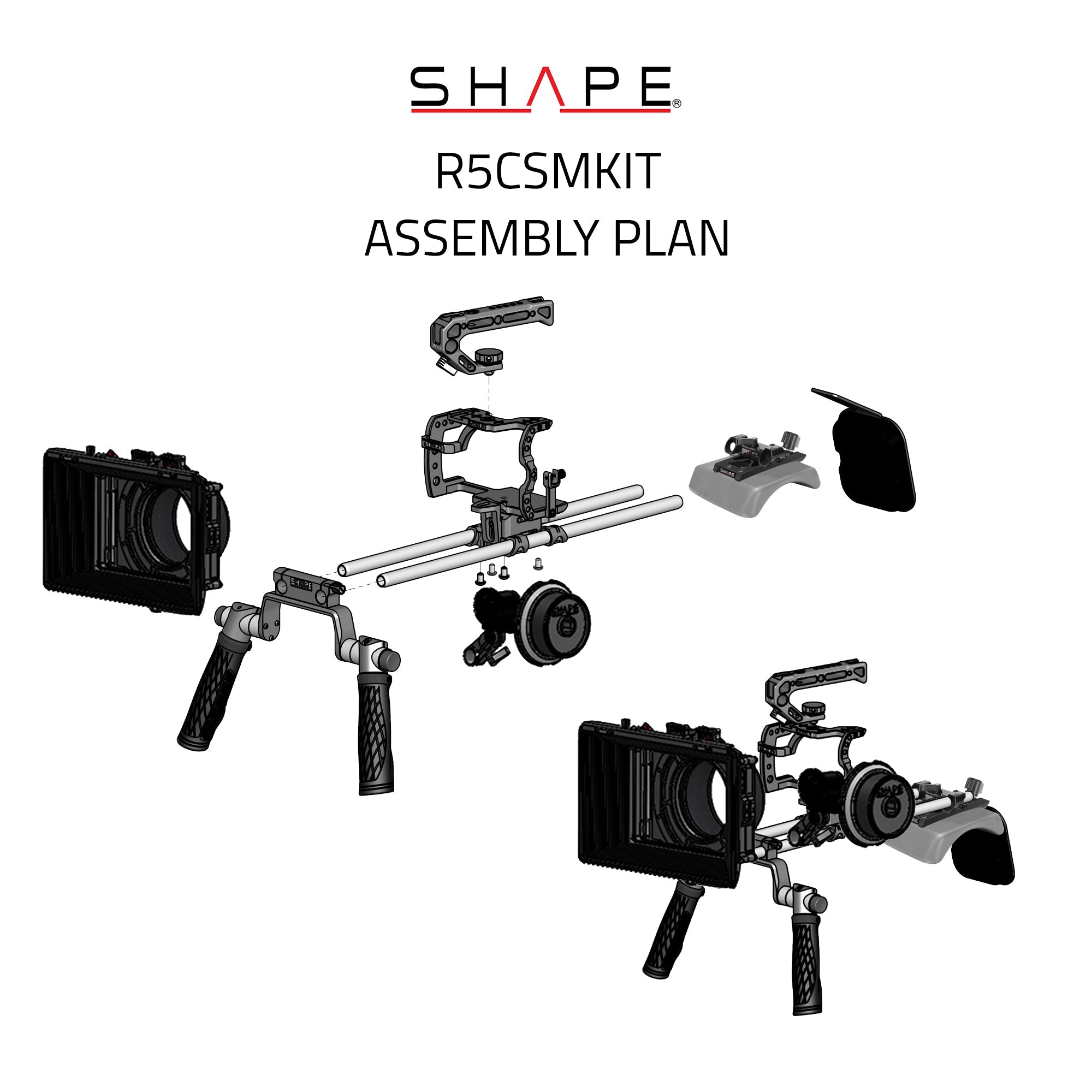 SHAPE Canon EOS R5C/R5/R6 Shoulder Mount Kit Shoulder Mount SHAPE wlb
