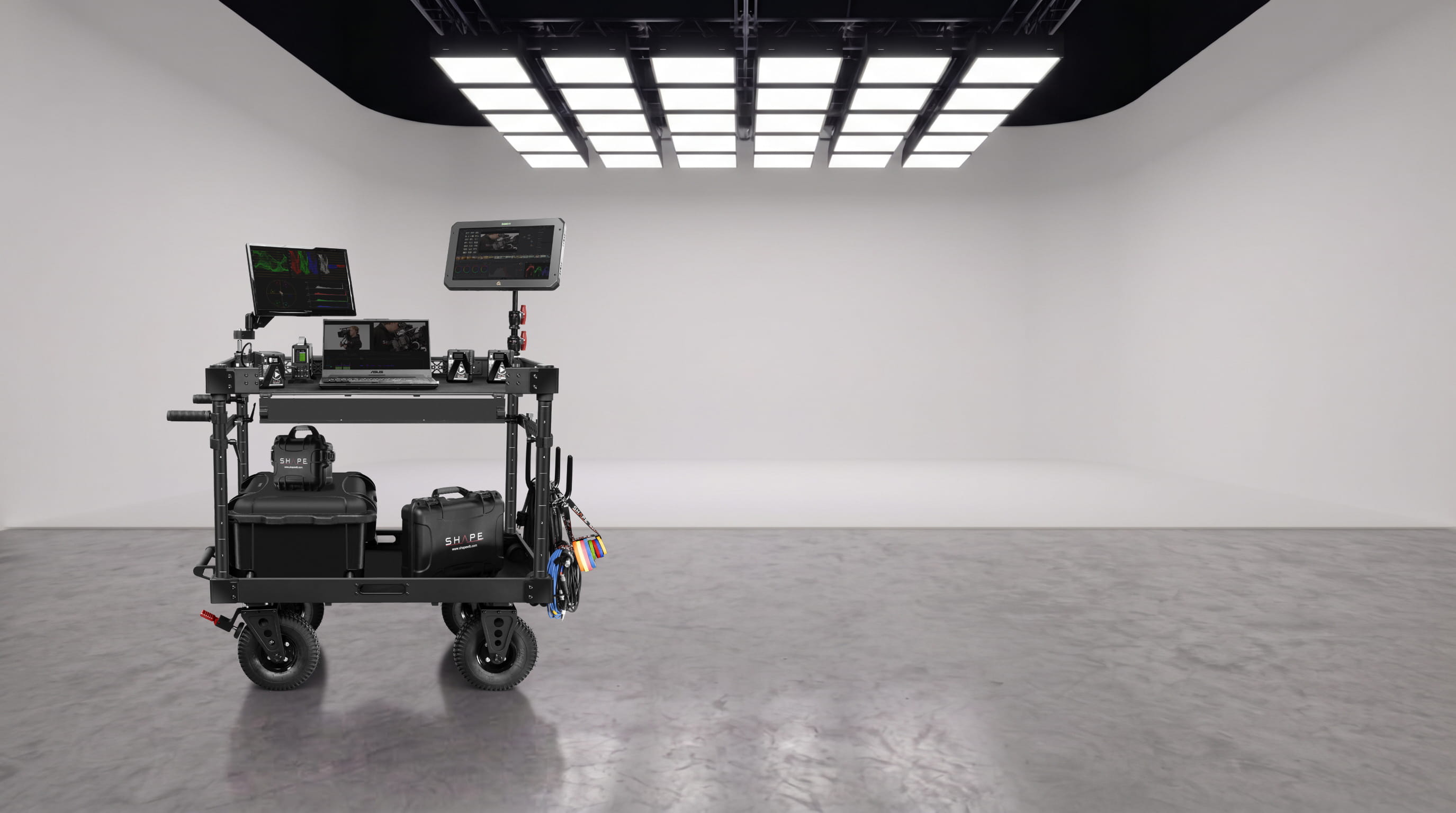 SHAPE DIT camera cart for professional on-set data management and film production